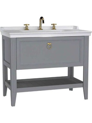 Vitra Valarte Tek Çekmeceli Tezgah Üstü Lavabo Dolabı 100 cm Mat Gri 62199