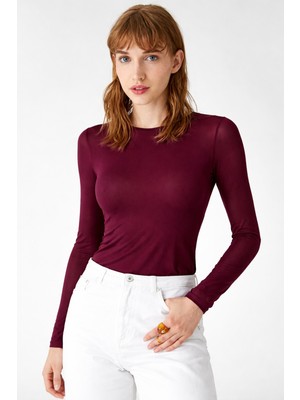 Hakke Basic Transparan Uzun Kollu Bluz