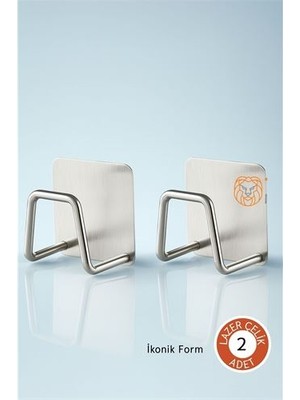 Aesco 2'li Banyo ve Mutfak Askı Seti - SUS304 Çelik Ultra Güçlü Yapışkanlı Askı