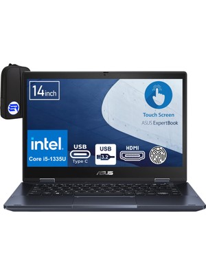 Asus Expertbook B3 Flip B3402FVA-I58512S0DEP13 İ5-1335U 24GB 1tb SSD 14" Fullhd Dokunmatik 2'in1 WIN11 Pro + Elektropasaj Çanta