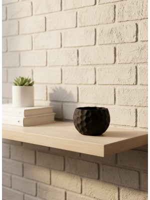 Aesco Mini Siyah Dekoratif Saksı 5 cm Modern Masaüstü Bitki Saksısı