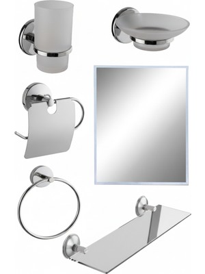 Tesitay Kaktüs 5 Li Ayna Takımı Krom Metalik Renk