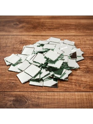 Aypars Atölye 50 Adet Kare Ayna Parçaları 2X2CM , 5x5 cm & 10X10 cm | Dekoratif Mozaik Hobi Aynası | Dıy Duvar Süsleme Cam Ayna
