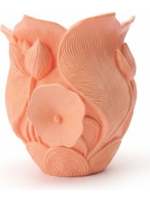 Sepetink Turuncu Floral Tasarımlı 3D Vazo Şık Ev Dekorasyon Aksesuarı