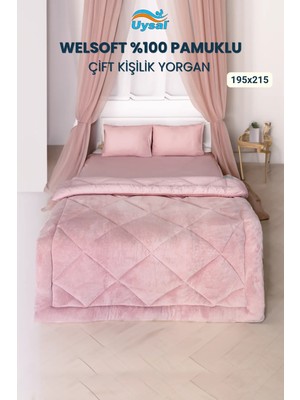 Uysal Yorgan Welsoft %100 Pamuklu Çift Kişilik Yorgan PUDRA