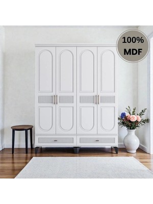Comiet Slope 4 Kapak Mdf ayaklı Tasarım Country Gardırop