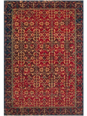 Cool Halı Mardin Kırmızı Yeni Zelanda Yünü Vintage Etnik Geleneksel Desen Klasik Misafir Odası Salon Halısı