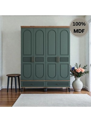 Comiet Slope 4 Kapak  Mdf ayaklı Tasarım Country Gardırop