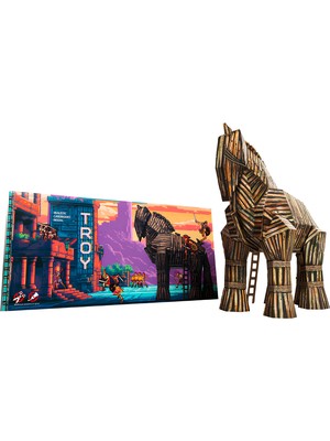 umbum Troy Çanakkale Truva Atı 3D Karton Puzzle Yapboz