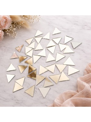 Aypars Atölye 75 Adet Üçgen Ayna Parçaları | Dekoratif Mozaik & Hobi Aynası