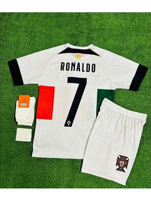 Portego Portekiz 2022-23 Sezon Cristiano Ronaldo Deplasman Çocuk Forması 4'lü Set