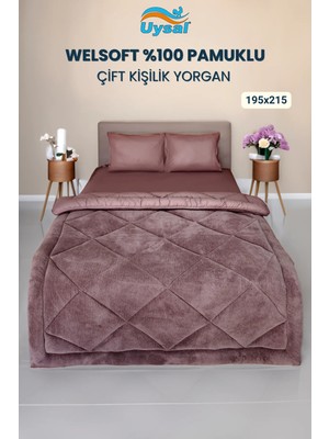Uysal Yorgan Welsoft %100 Pamuklu Çift Kişilik Yorgan GÜL KURUSU
