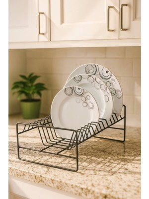 Feyza Design Pratik ve Şık Tezgah Üstü Paslanmaz Metal Bulaşık Kurutmalık Sepeti