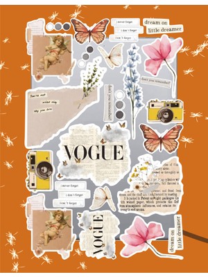 Hediyene Bak Vintager Seri 6 Sticker Seti | Laptop Ajanda Notebook Tablet Telefon Defter Etiket Bullet Journal
