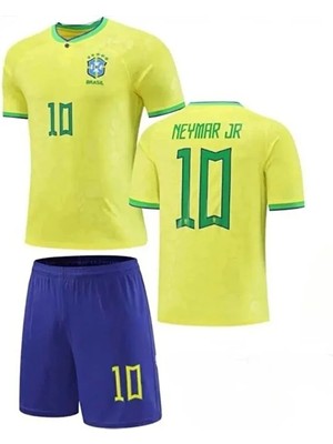 Portego Brezilya 2023/24 Yeni Sezon Neymar Jr Çocuk Forması Şort Çorap 3'lü Set