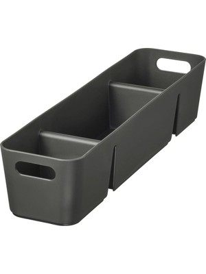 Feyza Design Çekmece Içi Bölmeli Düzenleyici 50X10X12,4 cm Siyah Plastik Kaşıklık