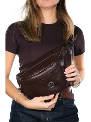 Luvi Cuir Kahverengi Floter Kadın Bel Çantası