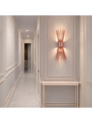 Nazik Aydınlatma Kirpi Rose Modern Pilli ve Elektrikli Günışığı Ledli 1ADET Duvar Apliği 1 Adet Pilli Aplik