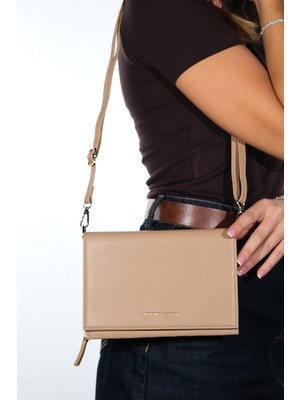 Luvi Glamor Bej Kadın Çapraz Çanta