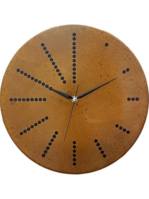 Copper Empire 30 cm Paslı Noktalı Bakır El Yapımı Dekoratif Duvar Saati Ev-Ofis