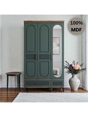 Slope 3 Kapaklı Mdf Ayaklı Tasarım Country Gardırop