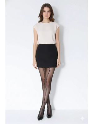 Liyuza Daymod Kadın Pırlanta Simli Külotlu Çorap