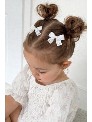 Inci Aksesuarlı 2'li Toka Beyaz