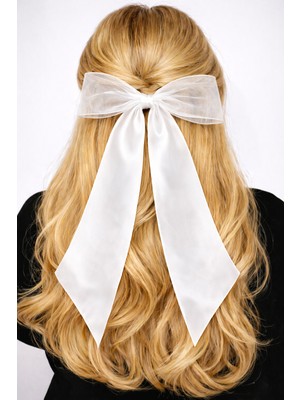 Katia & Bony Tül Fiyonklu Toka Beyaz