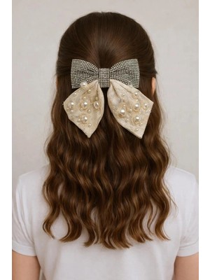 Katia & Bony Incili ve Taşlı Otomat Toka Ekru