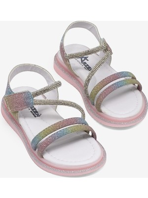 Tonny Black Çocuk Unisex Gökkuşağı Simli Çocuk Sim Detaylı Sandalet