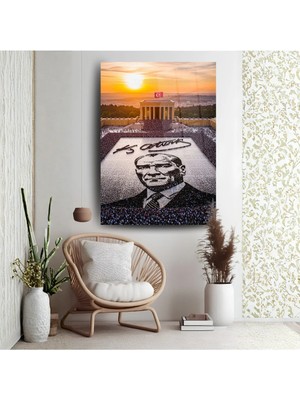 Glitglass Anıtkabir Temalı Atatürk Cam Tablo - 4mm Temperli Cam - Modern Ofis ve Ev Dekorasyonu