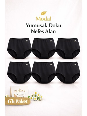 Qulat 1851 Premium Yüksek Bel Modal Külot 6’lı Paket – Konforlu & Toparlayıcı
