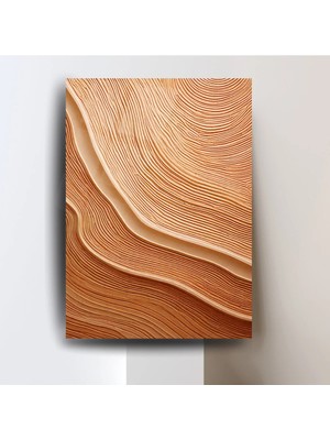 Glitglass Modern Kum Dalgası Desenli Cam Tablo - Minimalist Toprak Tonları Duvar Dekoru