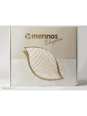 Merinos Elegans Çift Kişilik Battaniye Şampanya - Yaprak