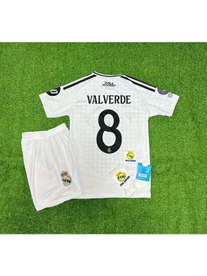 Portego R.madridd 2024/25 Federico Valverde Iç Saha Forması Çocuk Forması 4'lü Armalı Set