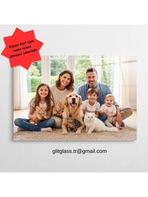 Glitglass Kişiye Özel Resimli Cam Tablo - Sevgiliye & Aileye Anı Hediyesi - Uv Baskı Kırılmaz Cam Tablo