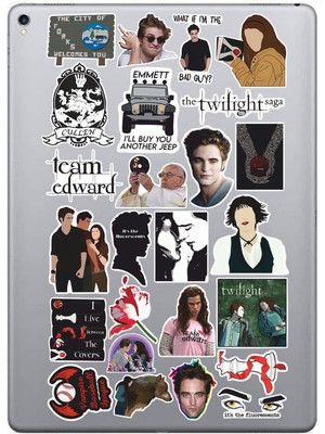 Hediyene Bak Twilight Edward Cullen Sticker Seti | Laptop Ajanda Notebook Tablet Telefon Defter Etiket Bullet
