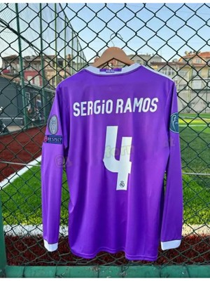 Portego R.e.a.l.m.a.d.r.i.d 2017 Cardiff Şampiyonlar Ligi Sergio Ramos Forması (Uzun Kol)