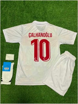 Portego Türkiye Milli Takımı Euro 2024 Hakan Çalhanoğlu Çocuk Forması 4'lü Set (Beyaz)