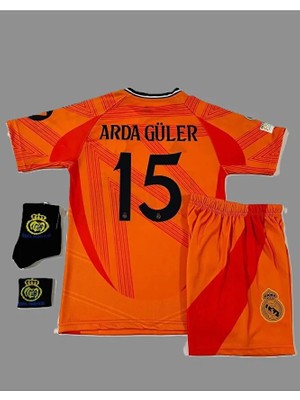 Portego Arda Güler 2024-25 Yeni Sezonu R,e,a,l, M,a,d,r,i,d, Deplasman Çocuk Forması 4'lü Set