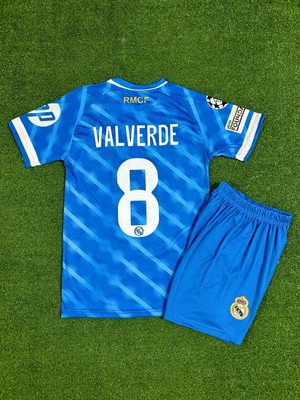 Portego Real Madrid 2025/26 Yeni Sezon Valverde Alternatif Çocuk Forması  ( Blue)