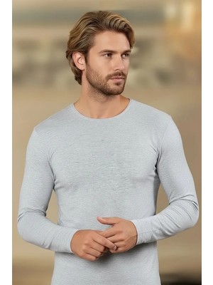 Liyuza Şahinler Erkek  Likralı Uzun Kol O Yaka E070