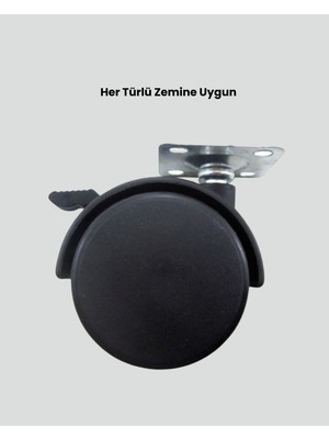 Aesco Kilitli Mobilya Ayağı 6 cm 4’lü Set Zemin Korumalı - Lisinya