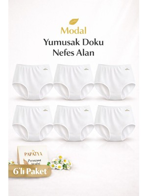 Qulat 1851 Premium Yüksek Bel Modal Külot 6’lı Paket – Konforlu & Toparlayıcı
