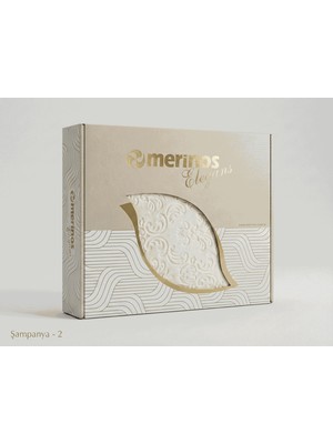 Merinos Elegans Çift Kişilik Battaniye Şampanya - Çiçek