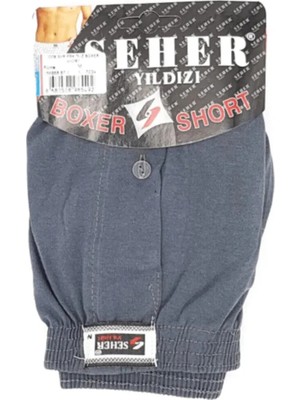 6 Lı Paket Seher Yıldızı Pamuklu Penye Düğmeli Erkek Boxer 0008