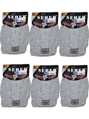 6 Lı Paket Seher Yıldızı Pamuklu Penye Düğmeli Erkek Boxer 0008