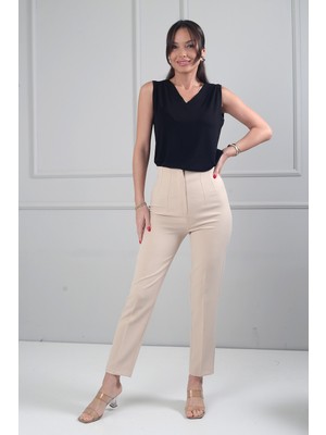 By Saygı Kadın Pensli Krep Pantolon