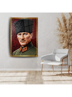 Glitglass Mustafa Kemal Atatürk Cam Tablo - Modern Dekoratif Duvar Tablosu1