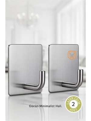 Aesco 2'li Banyo ve Mutfak Askı Seti - SUS304 Lazer Kesim Çelik  Ultra Güçlü Yapışkanlı Askı